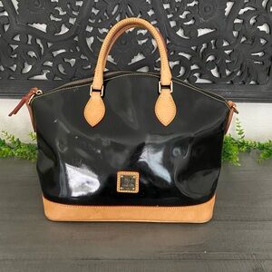 Dooney & Bourke Black Patent Leather Large Dome Satchel